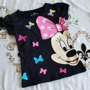 🎉2xHP🎉 NWOT Minnie Mouse Rain Bows Shirt, Size 4